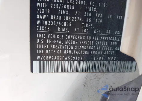 2015 Volkswagen Tiguan Se from USA, damaged, VIN WVGBV7AX2FW539199